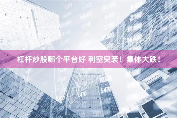 杠杆炒股哪个平台好 利空突袭！集体大跌！